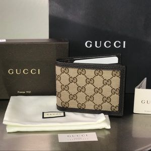 NEW Gucci Mens Canvas Wallet